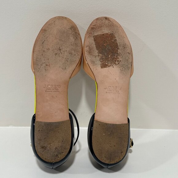 Jcrew Cece Patent Flats Ankle Strap Navy Nude Size 8 - Picture 8 of 10